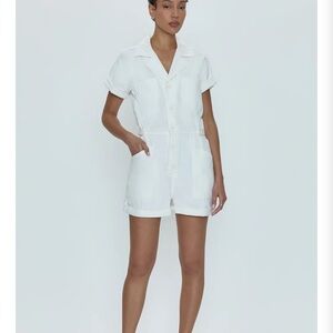 Pistola Parker Cotton Utility Romper - White Size S.